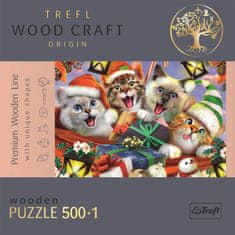 Trefl Wood Craft Origin Puzzle Božične mačke 501 kosov