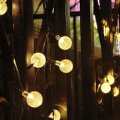 INNA Solarna vrtna svetilka LED Girlanda OKRASNO DEKORATIVNA 20 mlečnih kroglic LED svetlobna veriga 5,8m