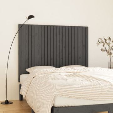 Vidaxl vidaXL Vzglavje postelje, sivo, 146,5 x 3 x 110 cm, masiven borov les