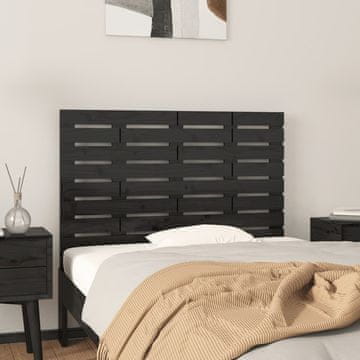 Vidaxl vidaXL Vzglavje postelje črno 106x3x63 cm masivni borov les