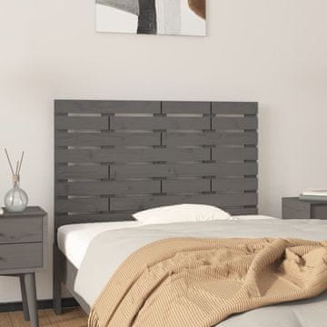 Vidaxl vidaXL Vzglavje postelje sivo 96x3x63 cm masivni borov les