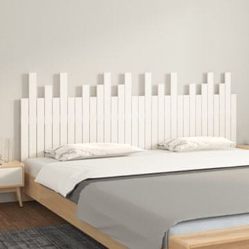 Vidaxl vidaXL Vzglavje postelje belo 204x3x80 cm masivni borov les