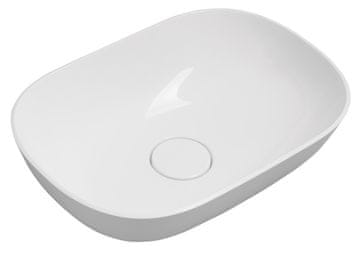 SAPHO ERIDAN Eleganten Umivalnik na Desko 50x35 cm, Lit Marmor, Bela