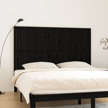 Vidaxl vidaXL Vzglavje postelje črno 185x3x110 cm masivni borov les