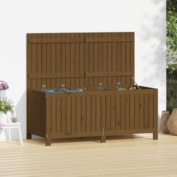 Vidaxl vidaXL Vrtna shranjevalna škatla medeno rjava 147x68x64 cm borovina