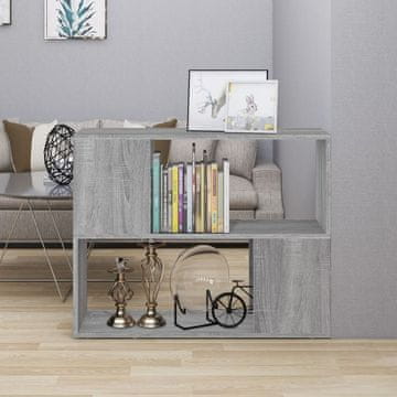 Vidaxl vidaXL Knjižna omara/razdelilnik, siva sonoma hrastova barva, 80x24x63 cm