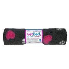 VetBed anti-slip/Drybed grafit srca in tačke DELUXE 150x100cm, dlaka30mm