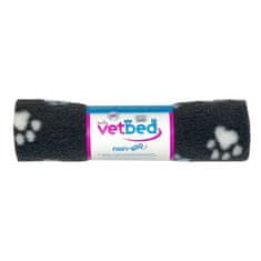 VetBed proti zdrsu / Drybed grafitno modre in bele šape DELUXE 75 x 50 cm, dlaka 30 mm