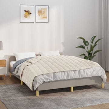 Vidaxl vidaXL Obtežena odeja, kremna, 152 x 203 cm, 11 kg, blago