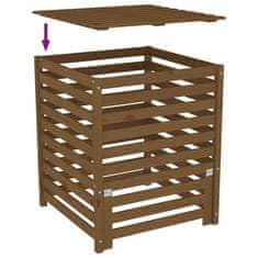 Vidaxl Kompostnik medeno rjav 63,5x63,5x77,5 cm trdna borovina