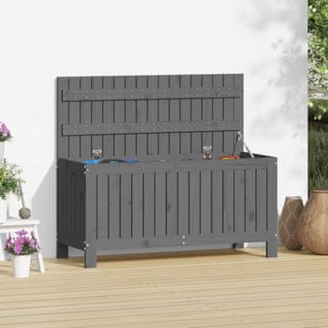 Vidaxl vidaXL Vrtna shranjevalna škatla siva 108x42,5x54 cm masivni borov les