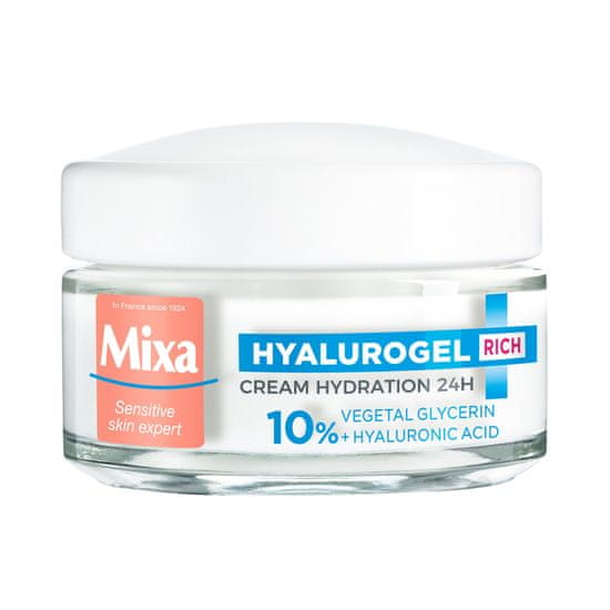 Mixa Hyalurogel Rich nega za intenzivno vlaženje občutljive in suhe kože 50ml