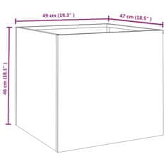 Vidaxl Cvetlično korito 49x47x46 cm corten jeklo