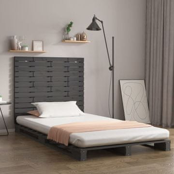Vidaxl vidaXL Vzglavje postelje sivo 81x3x91,5 cm masivni borov les