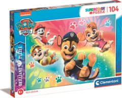 Clementoni Briljantna sestavljanka Paw Patrol: Chase, Skye, Marshal in Rubble 104 kosov