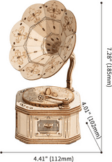 Robotime Rolife 3D lesena sestavljanka Gramofon 122 kosov