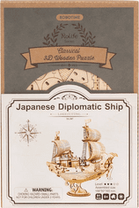 Robotime Rolife 3D lesena sestavljanka Japonska diplomatska ladja 91 kosov