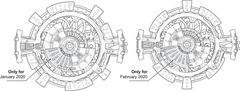 Robotime Rokr 3D lesena sestavljanka Eternal Calendar 52 kosov