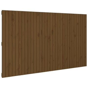 Vidaxl Stensko posteljno vzglavje medeno rjavo 204x3x110 cm borovina