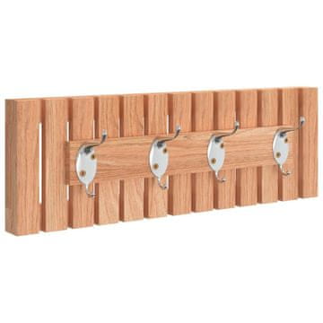 Vidaxl Stenski obešalnik 42x8,5x14 cm trdna orehovina