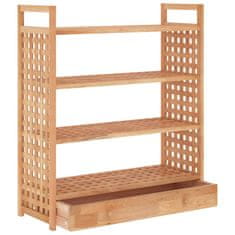 Vidaxl Regal za čevlje s predalom 70x27x81 cm trdna orehovina
