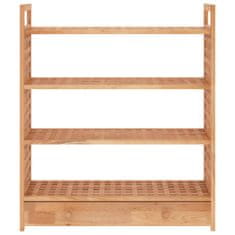 Vidaxl Regal za čevlje s predalom 70x27x81 cm trdna orehovina