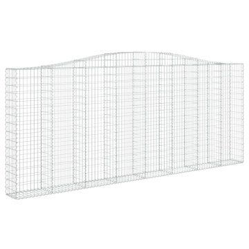 Vidaxl Obokana gabonska košara 400x30x160/180 cm pocinkano železo