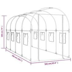 Vidaxl Rastlinjak prozoren 160x400x190 cm PVC in prašno lakirano jeklo