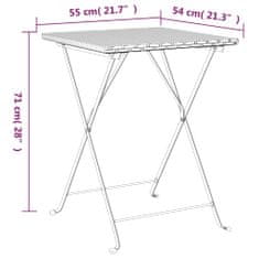 Vidaxl Zložljiva bistro miza siva 55x54x71 cm poli ratan