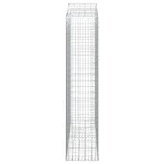 Vidaxl Obokana gabonska košara 200x50x220/240 cm pocinkano železo