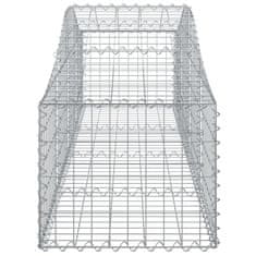 Vidaxl Obokana gabonska košara 200x50x40/60 cm pocinkano železo