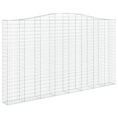 Vidaxl Obokana gabonska košara 400x30x220/240 cm pocinkano železo