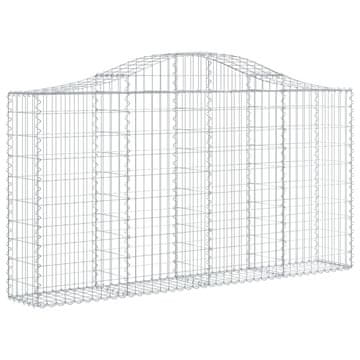 Vidaxl Obokana gabonska košara 200x30x100/120 cm pocinkano železo