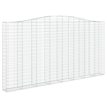 Vidaxl Obokana gabonska košara 400x30x200/220 cm pocinkano železo
