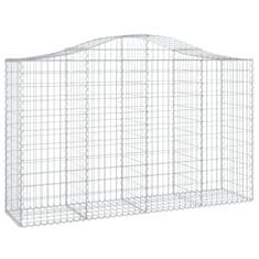 Vidaxl Obokane gabion košare 7 kosov 200x50x120/140cm pocinkano železo