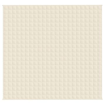 Vidaxl Obtežena odeja svetlo krem 220x230 cm 15 kg blago