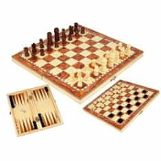 hurtnet 2v1 lesena šahovnica in dama 23x23cm