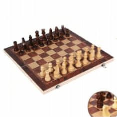 hurtnet 3v1 lesena šahovnica in dama 34×34cm XL