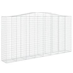 Vidaxl Obokana gabonska košara 400x50x200/220 cm pocinkano železo