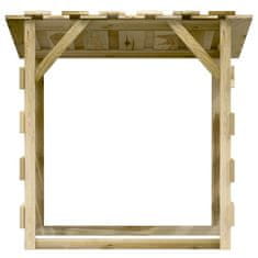 Vidaxl Pergola s streho 4 kosi 100x90x100 cm impregnirana borovina