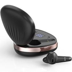 Dexxer Bluetooth 5.1 brezžične slušalke in power bank LCD črne Deep Bass