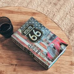 Korbi Kovinski sef v obliki knjige ROUTE 66, zaklep na ključ