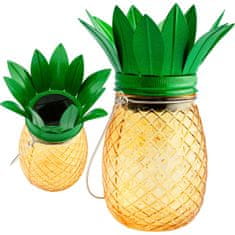 Polux Solarna vrtna svetilka LED viseča okrasna STEKLO ANANAS