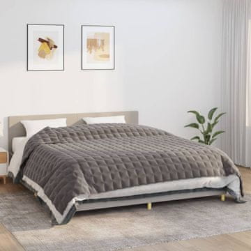 Vidaxl vidaXL Obtežena odeja, siva, 220 x 260 cm, 15 kg, blago