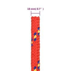 Vidaxl vidaXL Jadralna vrv, rdeča, 18 mm, 100 m, polipropilen