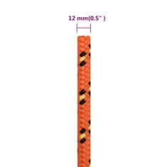 Vidaxl Vrv za čoln oranžna 12 mm 50 m polipropilen