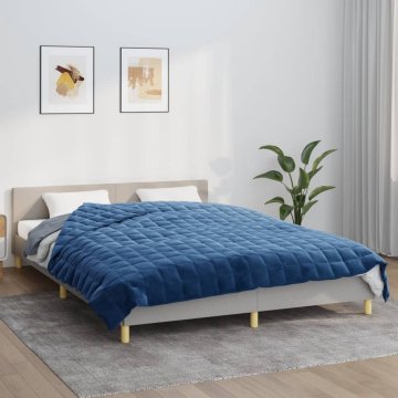 Vidaxl vidaXL Obtežena odeja, modra, 220 x 235 cm, 11 kg, blago