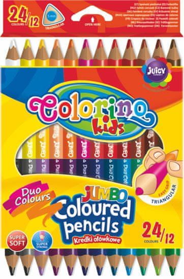 Colorino JUMBO trikotne barvice dvostranske 24 barv