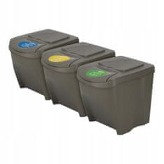 Prosperplast 3x 25L koš za ločevanje odpadkov