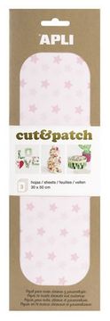 Apli Papir Cut&amp;Patch 30 x 50 cm - Stars pink pastel 3 kosi